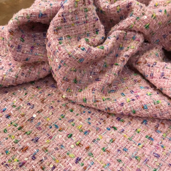 Tweed Rosa Colors com Dourado